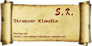 Straszer Klaudia névjegykártya