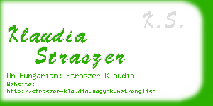 klaudia straszer business card